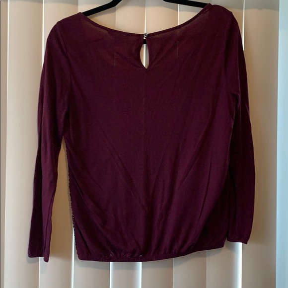 American eagle purple lace 3/4 sleeve top - Picture 2 of 4